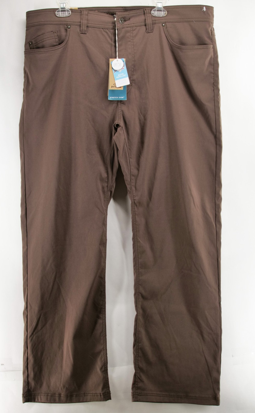 prAna NWT Brion Slim Fit Pants Mens 40x32 Brown Stretch Zion Outdoor Hiking